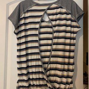 Open back striped tee